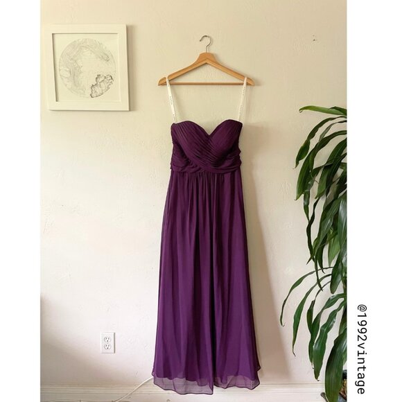 Azazie Dresses & Skirts - AZAZIE Yazmin Strapless Maxi Dress Grape Chiffon  | Size A8